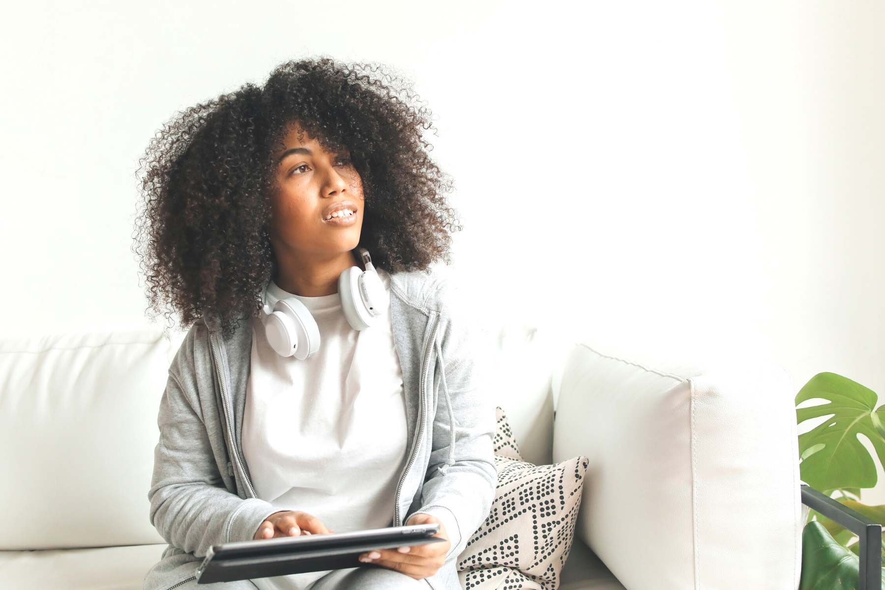 Woman on tablet